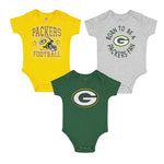 NFL - Kids' (Infant) Green Bay Packers Born To Be 3 Pack Creeper Set (HK1N1FGA7 PCK)