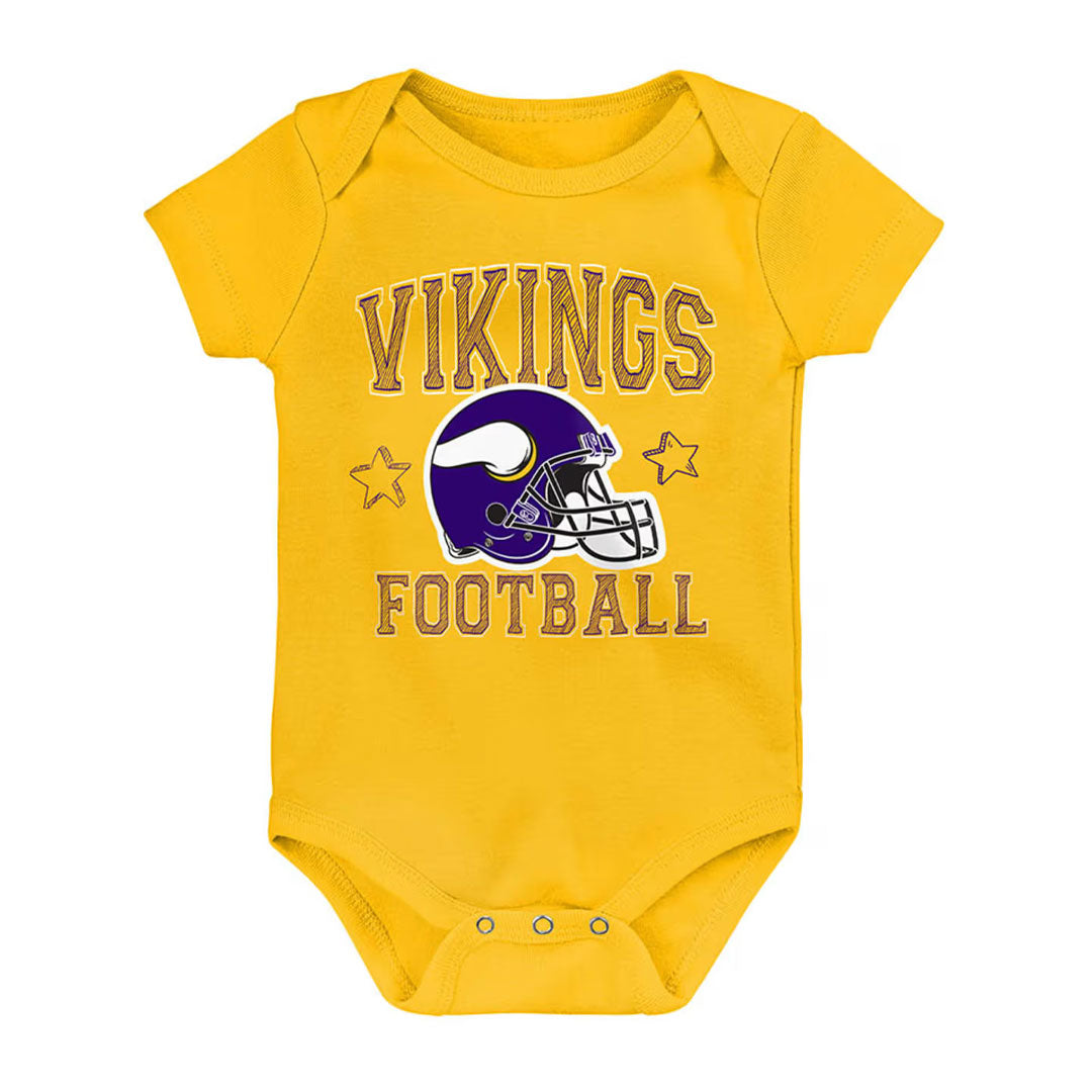 NFL Kids Infant Minnesota Vikings Born To Be 3 Pack Creeper Set SVP Sports