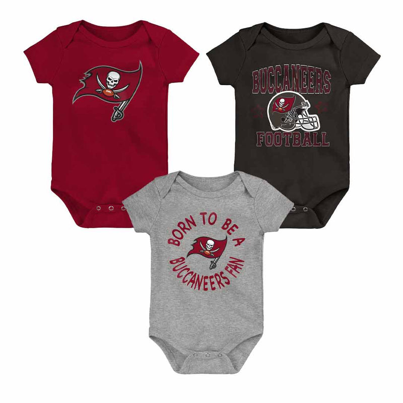 NFL - Kids' (Infant) Tampa Bay Buccaneers Born To Be 3 Pack Creeper Set (HK1N1FGA7 BCN)