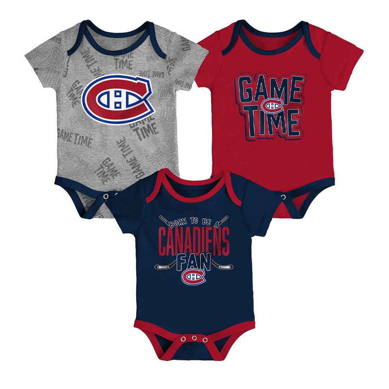 NHL - Kids' (Infant) Montreal Canadiens Game Time Short Sleeve Creeper Set (HK5N1FEFB CND)