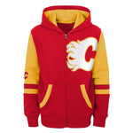 NHL - Kids' (Junior) Calgary Flames Face Off Full Zip Fleece Hoodie (HK5B7ME00 FLM)