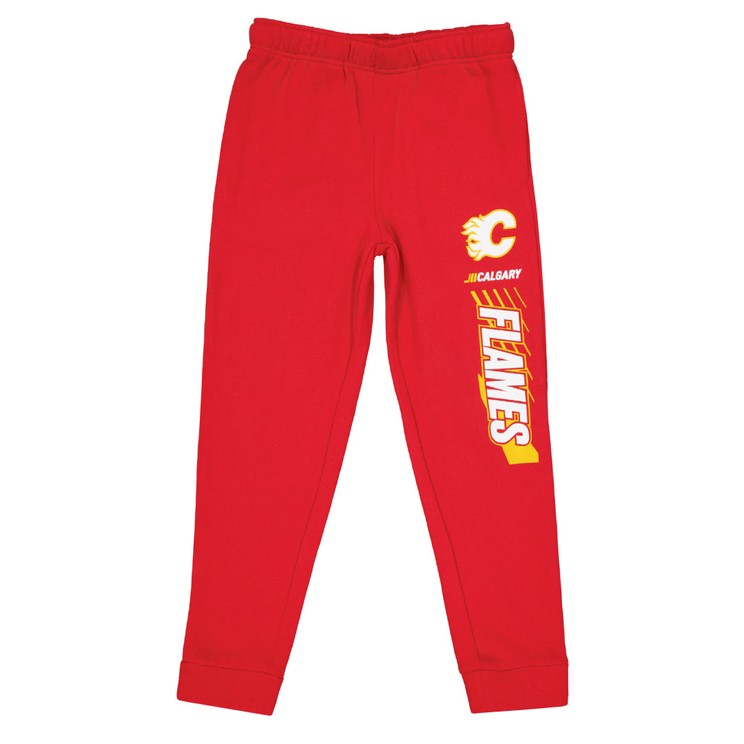 NHL Kids Junior Calgary Flames Power Move Fleece Pant HK5B7FFEC SVP Sports