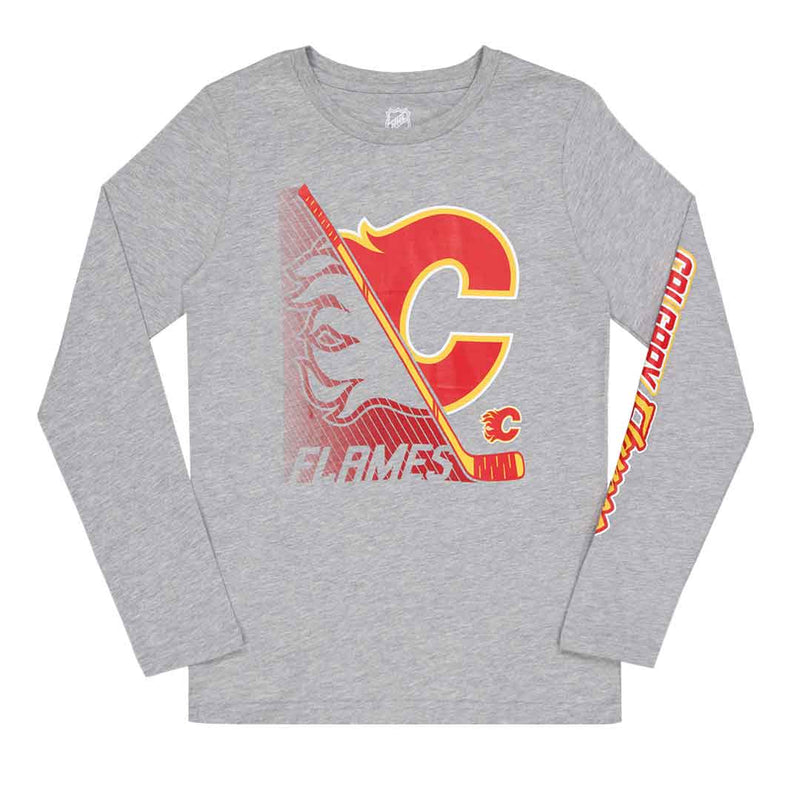 NHL - Kids' (Junior) Calgary Flames Split Speed Long Sleeve T-Shirt (HK5B7HC8YH04 FLM)