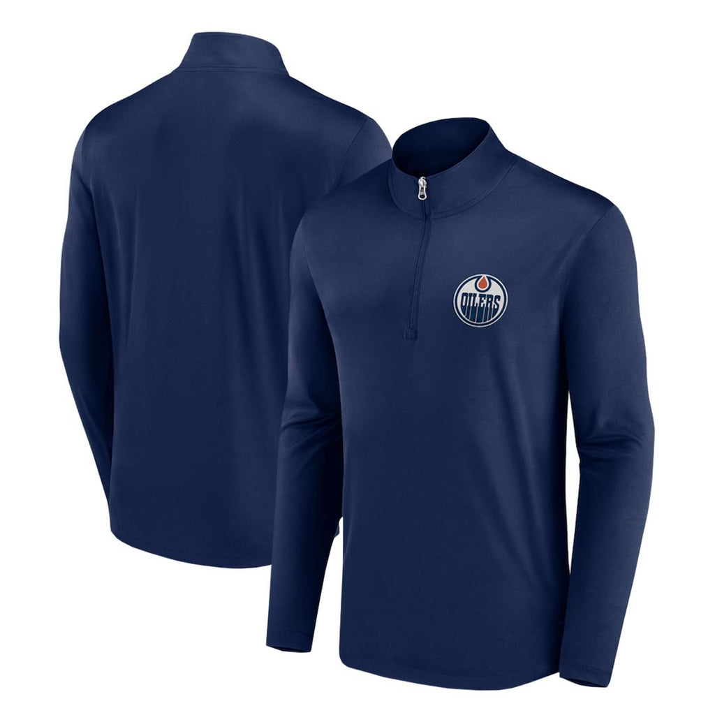 NHL - Men's Edmonton Oilers Long Sleeve 1/4 Zip (NHXX0AIMJQPP1CA 41NVY)