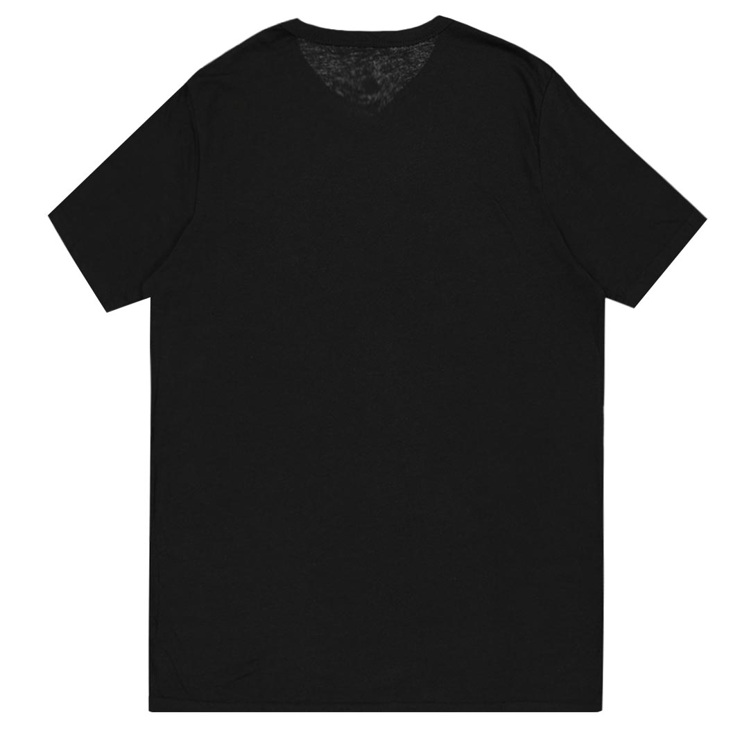 Black v neck t shirt back best sale