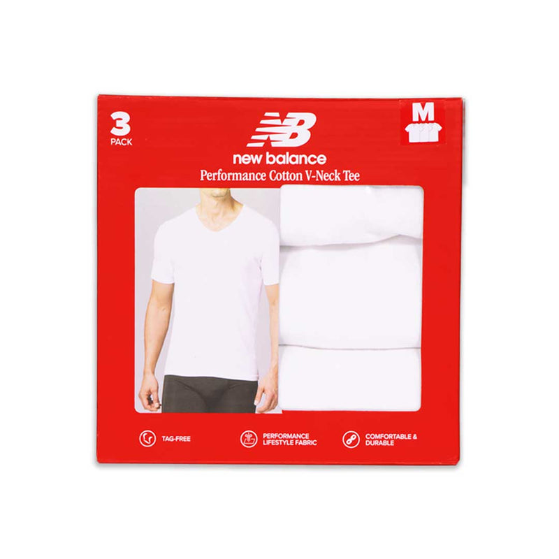 New Balance - Lot de 3 t-shirts en coton à col en V pour hommes (NB 3045-3-103N) 