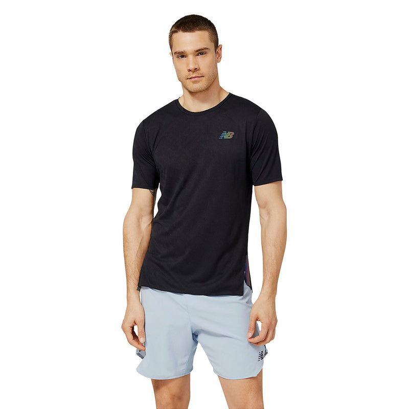 New Balance - T-shirt à manches courtes en jacquard Q Speed ​​pour hommes (MT23281 BK) 