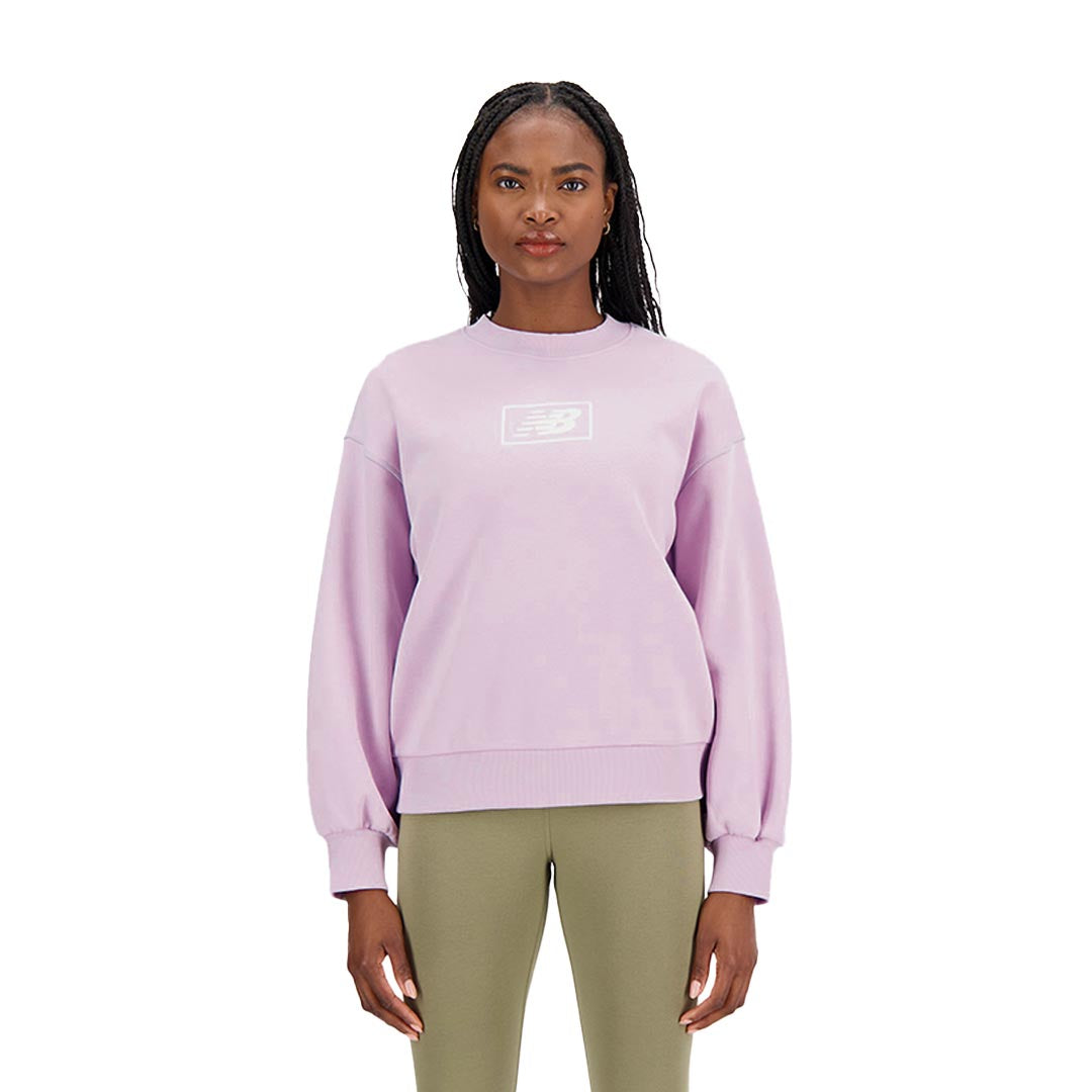 New Balance Essentials Americana Brushed Back Sweatshirt Pink M Woman