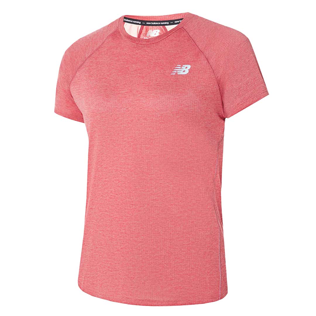 New Balance Impact Run Short Sleeve T Shirt Women s XS Astro Dust Heather