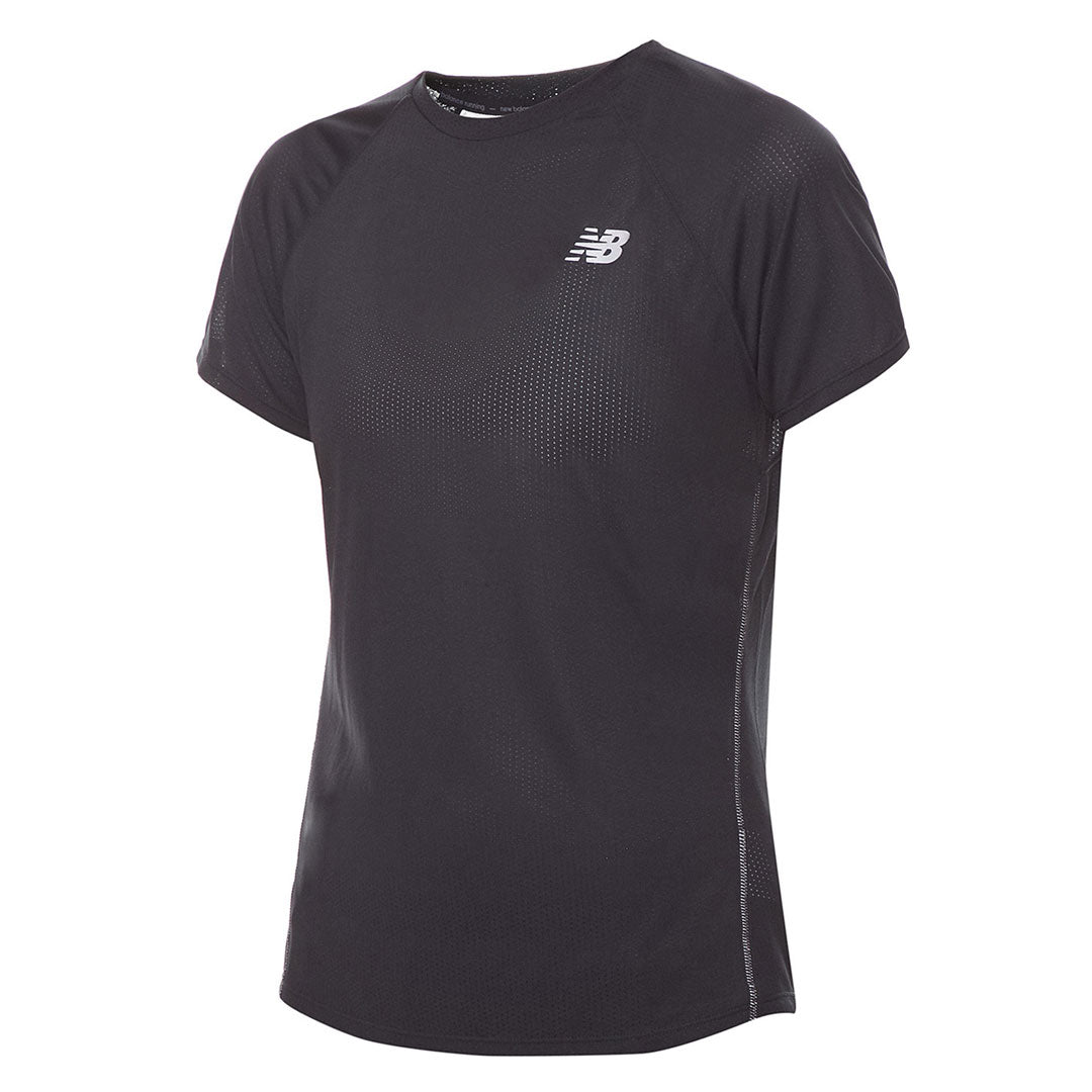 New Balance Impact Run Short Sleeve T Shirt Women s L Black