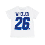 LNH - T-shirt à manches courtes Blake Wheeler Captain des Jets de Winnipeg pour enfants (tout-petits) (HK5T1HC00H01 WNPBW-WHT)