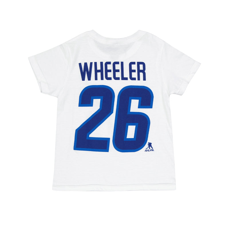 LNH - T-shirt à manches courtes Blake Wheeler Captain des Jets de Winnipeg pour enfants (tout-petits) (HK5T1HC00H01 WNPBW-WHT)