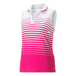 Puma - Polo de golf sans manches à rayures MATTR pour femme (537496 12)