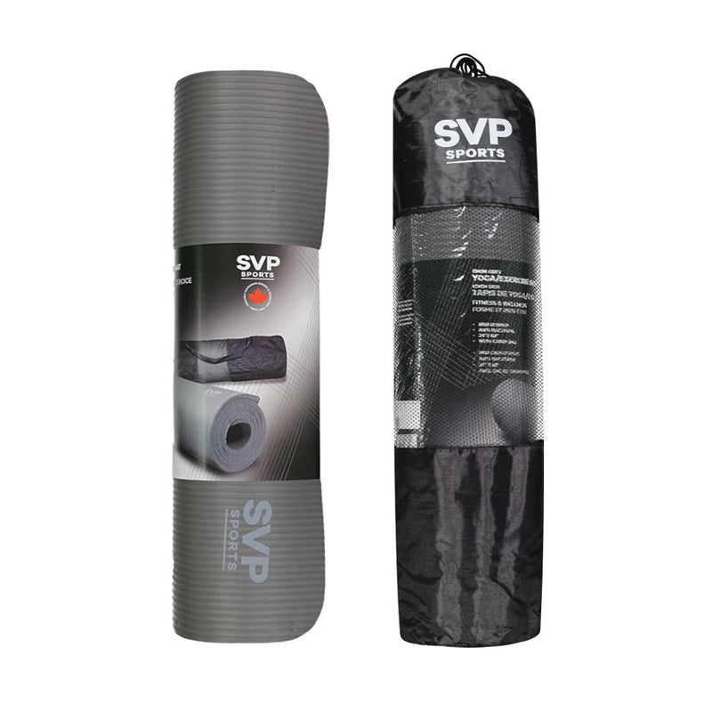 SVP Fit - Yoga/Exercise Mat 10mm With Mesh Carry Bag (NBR-10 GRY)