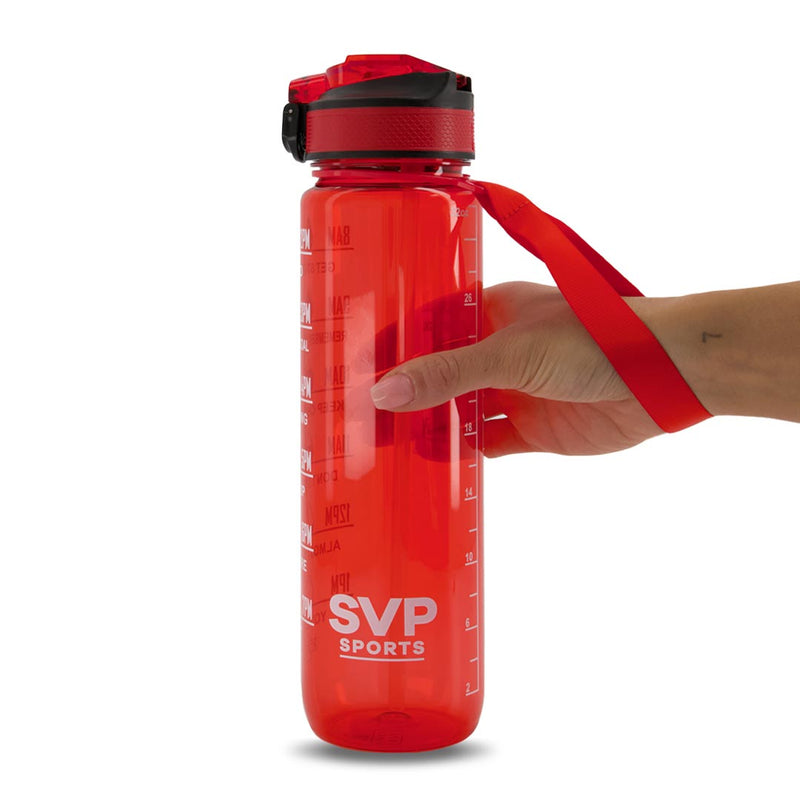 SVP Sports - 32oz Hydration Water Bottle (32OZ-REDCLEAR)