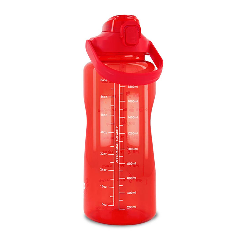 SVP Sports - Bouteille d'eau d'hydratation de 64 oz (64OZ-REDCLEAR) 