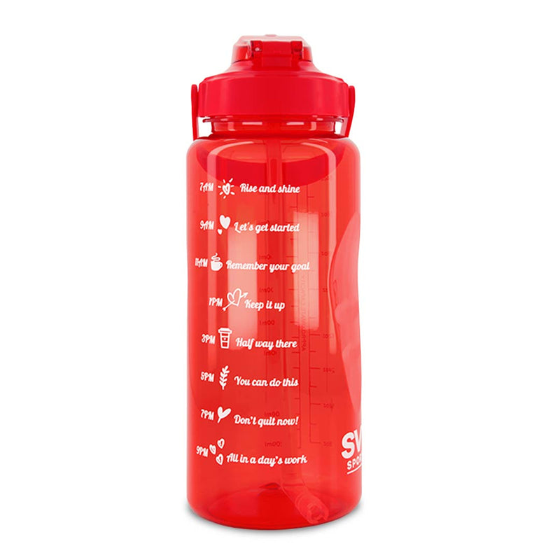 SVP Sports - 64oz Hydration Water Bottle (64OZ-REDCLEAR)