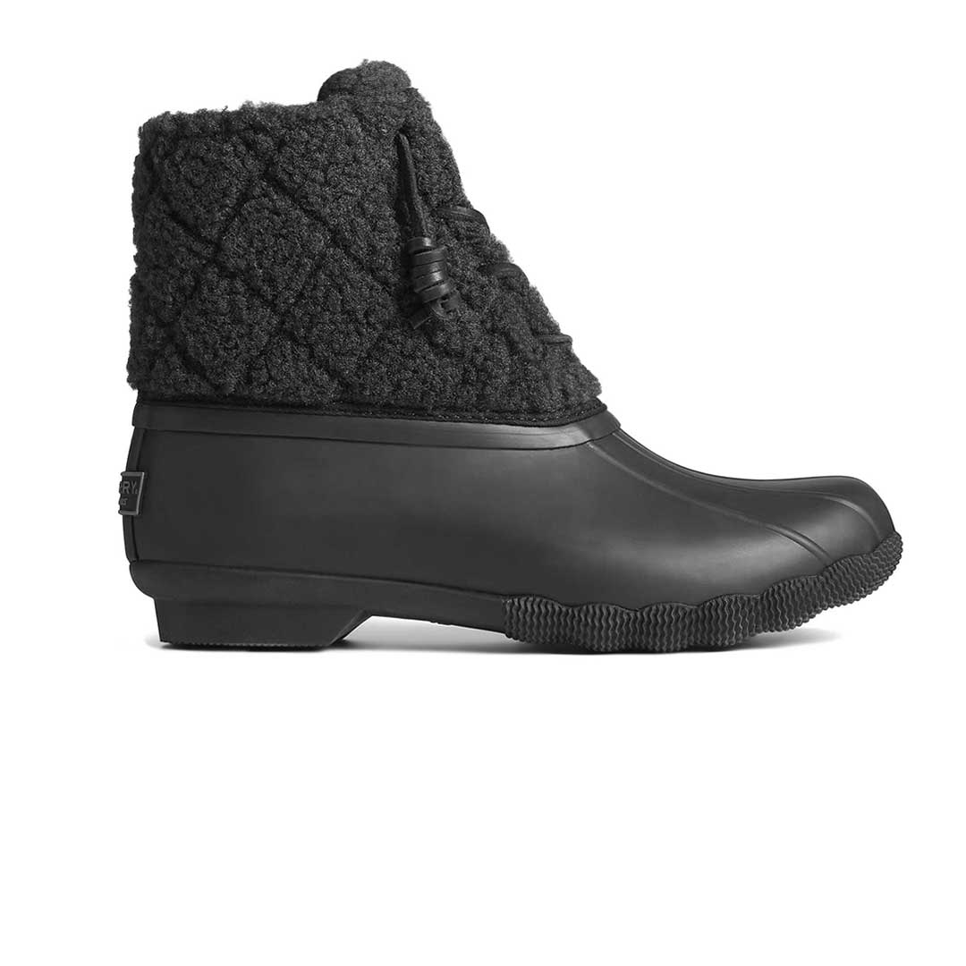 Sperry saltwater duck boots black online