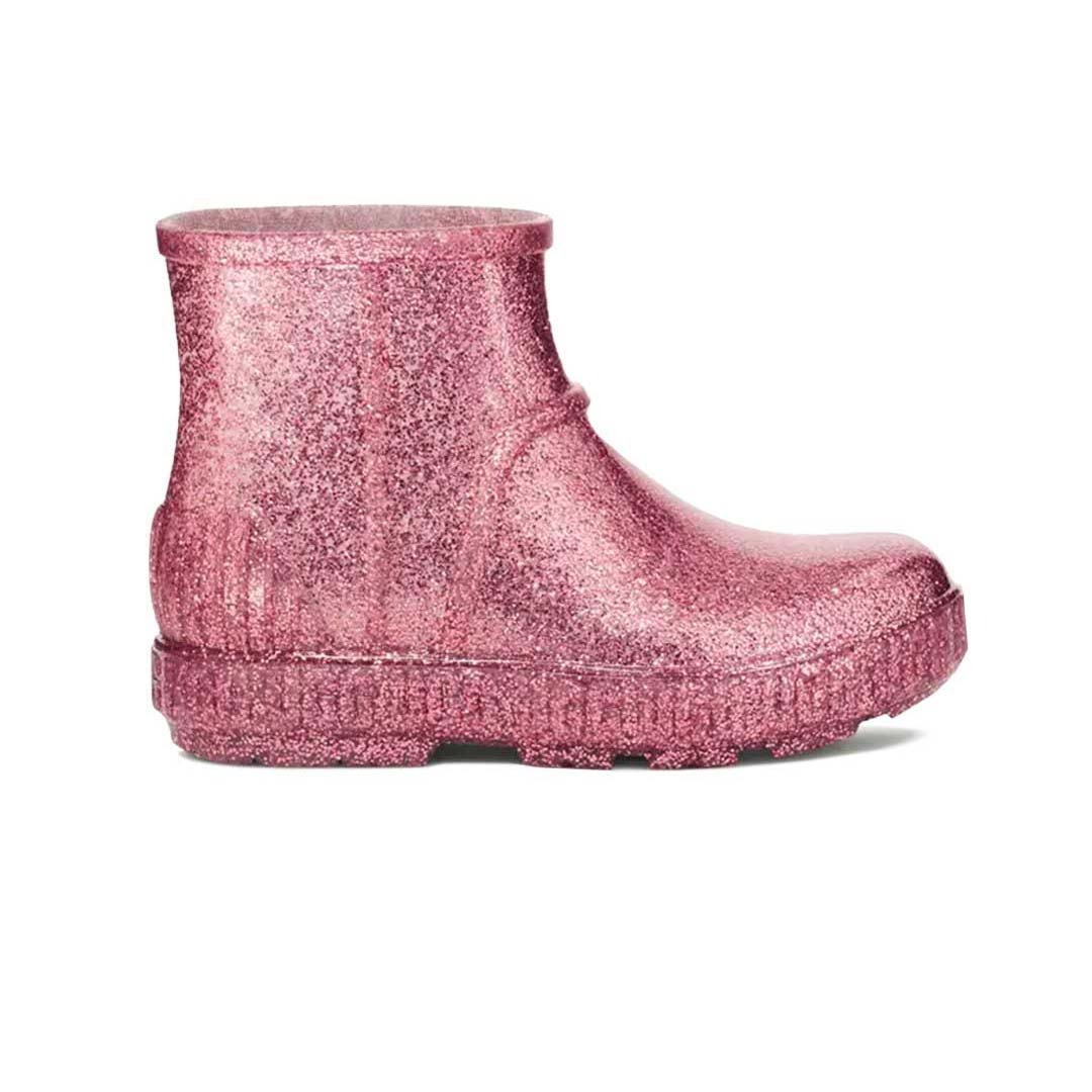 UGG Kids Drizlita Glitter Synthetic Rain Boots in Glitter Pink Size 4