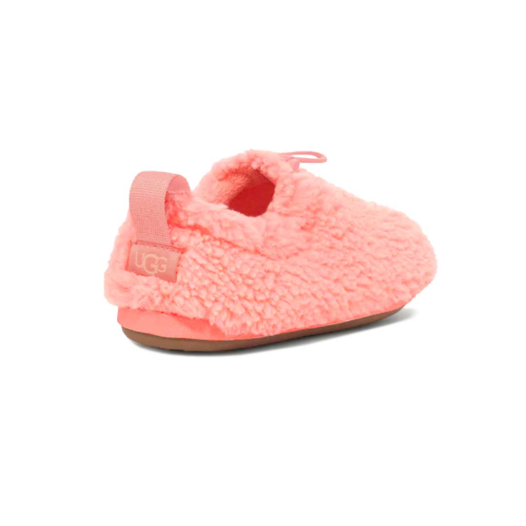 UGG Kids Plushy Slipper Faux Fur Textile Recycled Materials Slippers in Starfish Pink Size 2