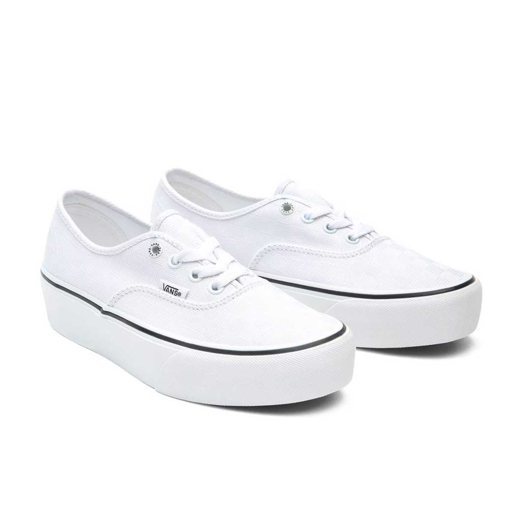 Vans Tonal Check Authentic Platform 2.0 True White Black