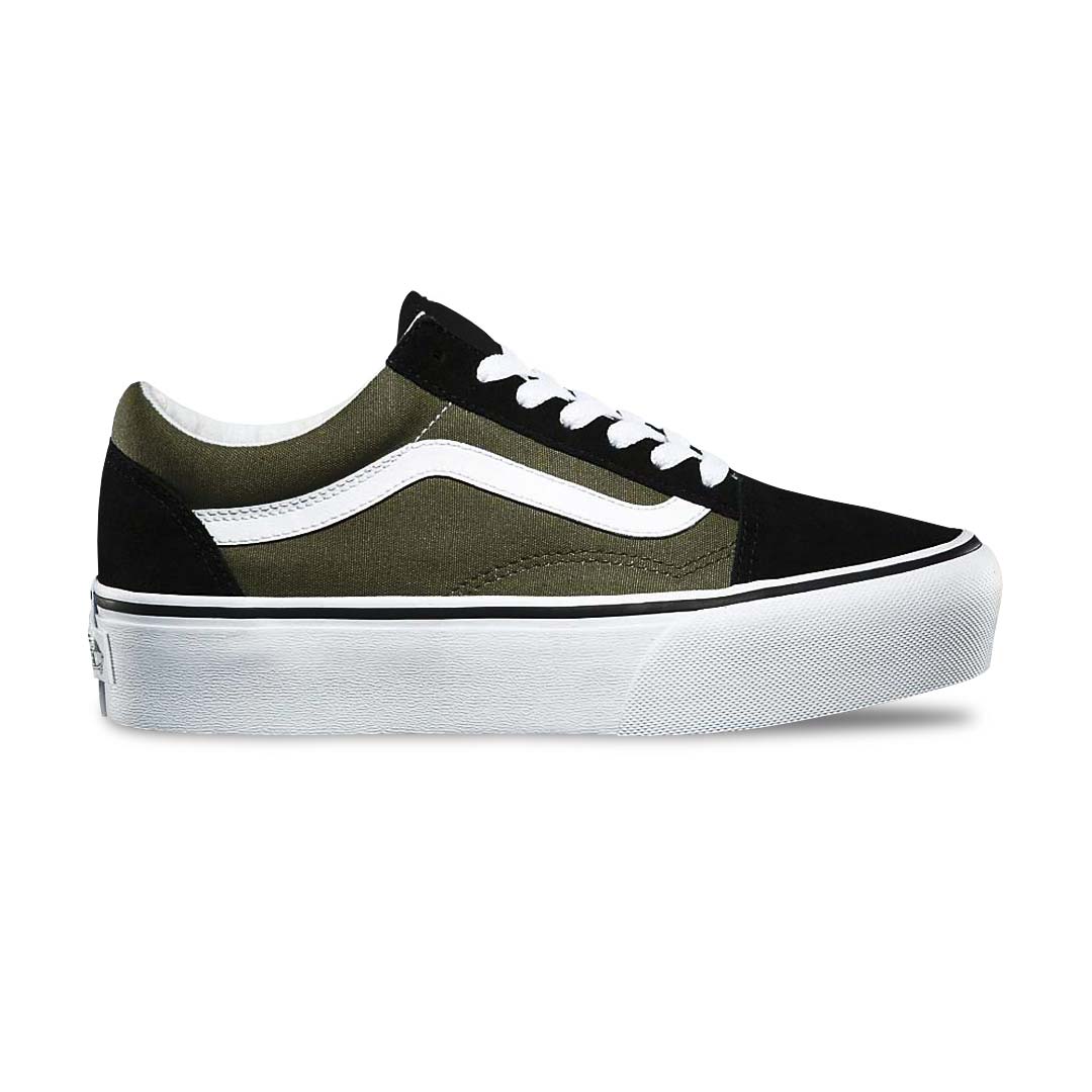 Black old skool vans platform best sale