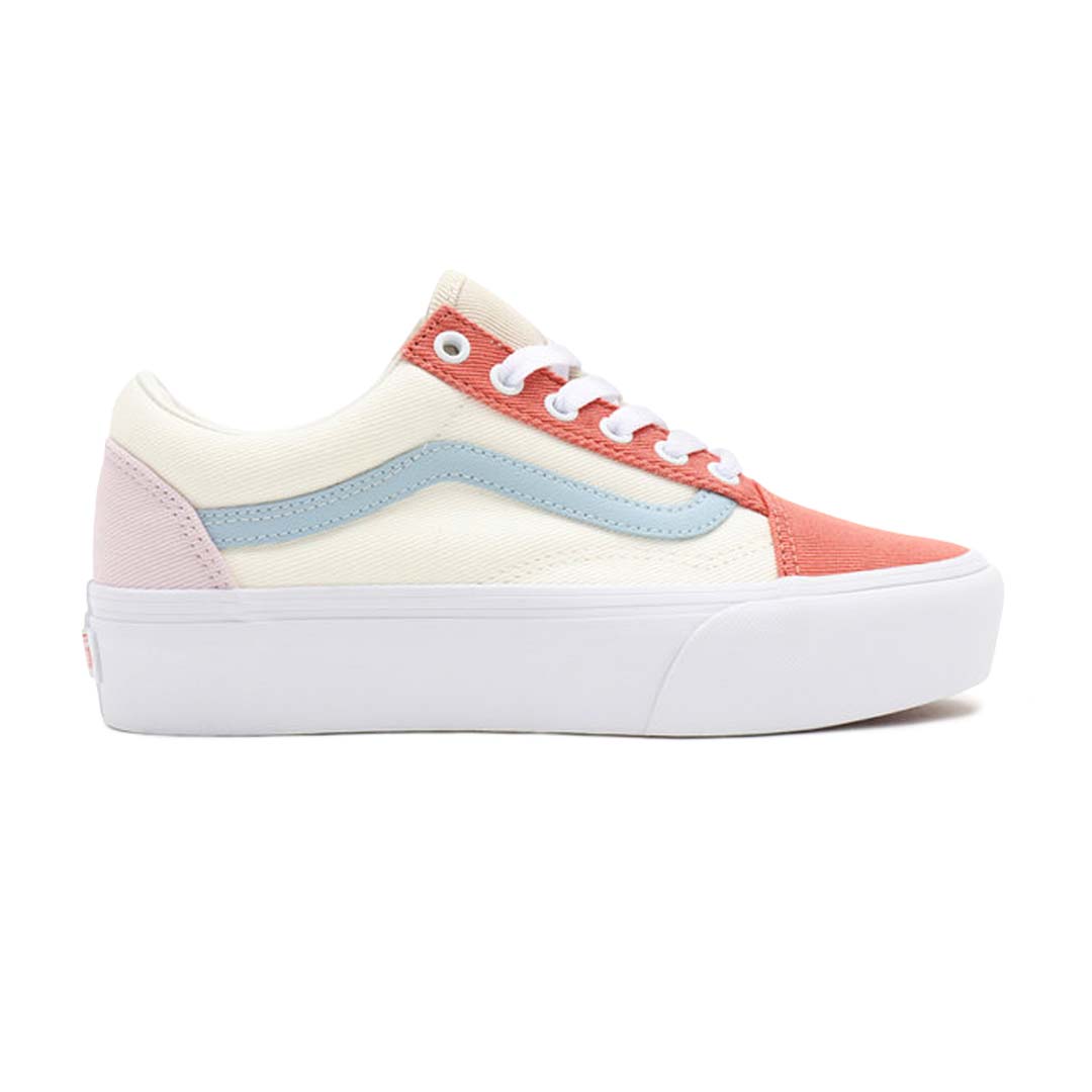 shoes Vans Old Skool Platform Twill Pastel Block True White 36