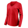 Women's Long Sleeve V-Neck T-Shirt (FANATICS0423-W-LSTEE-RED)