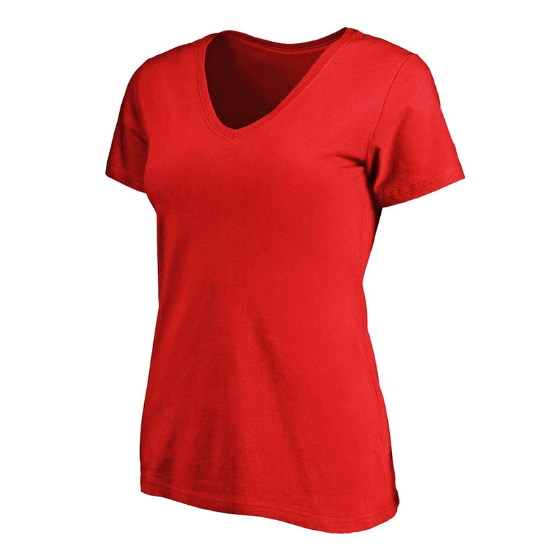 Women's Short Sleeve V-Neck T-Shirt (FANATICS0423-W-SSVNECK-RED)