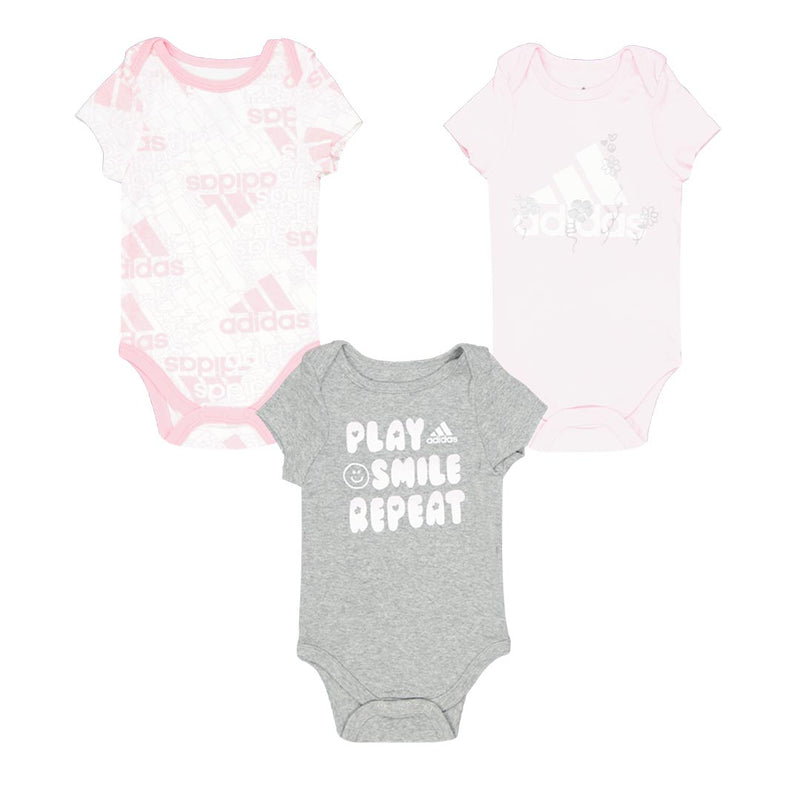 adidas - Girls' (Infant) Essentials 3 pack Bodysuit (GB9621)