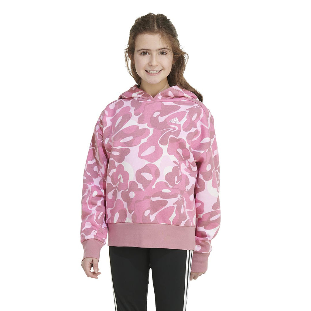 adidas - Girls' (Junior) Allover Print Loose Fit Hoodie (IQ5977)