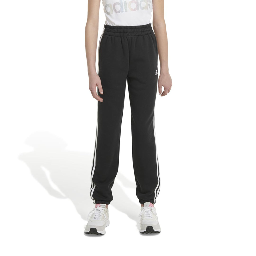 adidas - Pantalon en molleton de coton à 3 bandes et taille élastique pour fille (Junior) (IQ6048) 