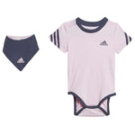 adidas - Kids' (Infant & Toddler) 3-Stripes Onesie With Bib (HM6593)