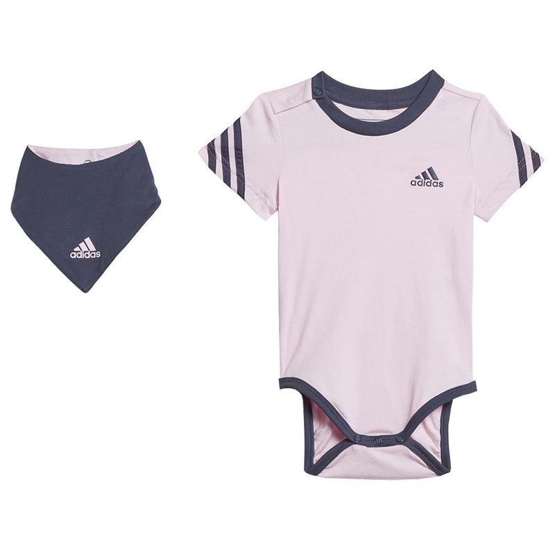 adidas - Kids' (Infant & Toddler) 3-Stripes Onesie With Bib (HM6593)