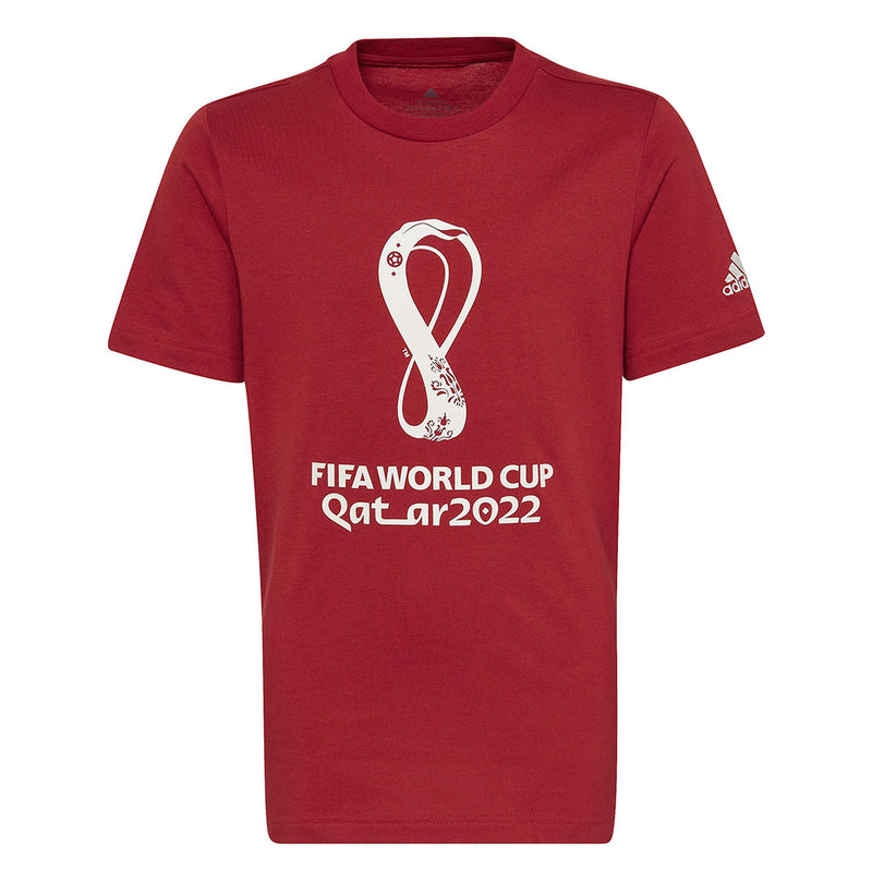 adidas - T-shirt avec emblème officiel de la Coupe du Monde de la FIFA 22 pour enfants (junior) (HD6385) 