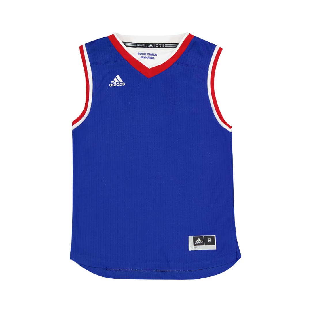 Adidas Men's Kansas Jayhawks White Replica Basketball Jersey, XL