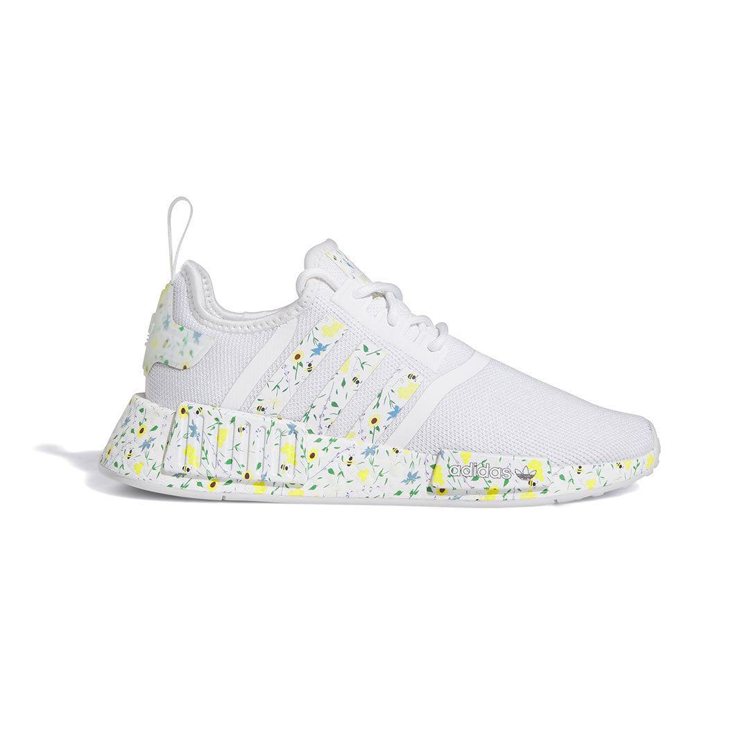 White nmds shops junior