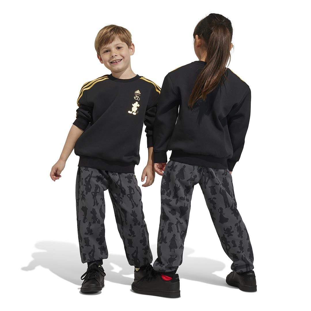 Adidas Kids Toddler Junior Adidas x Disney 100 Crewneck Joggers Set IJ9062 Blk Gld XS