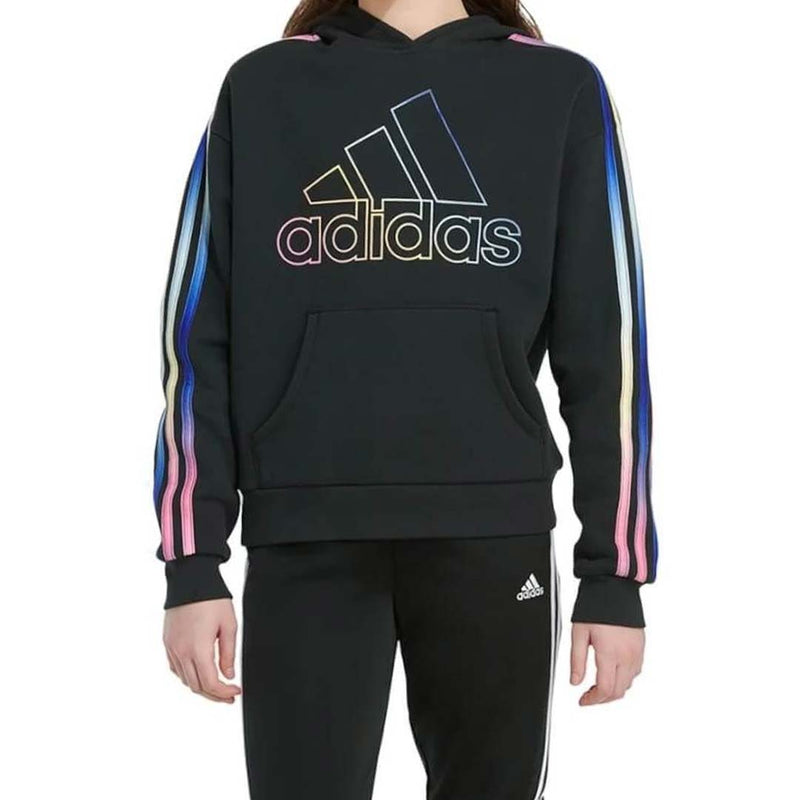 adidas - Girls' (Youth) Multi 3 Stripe Fleece Hoodie (GA8211)