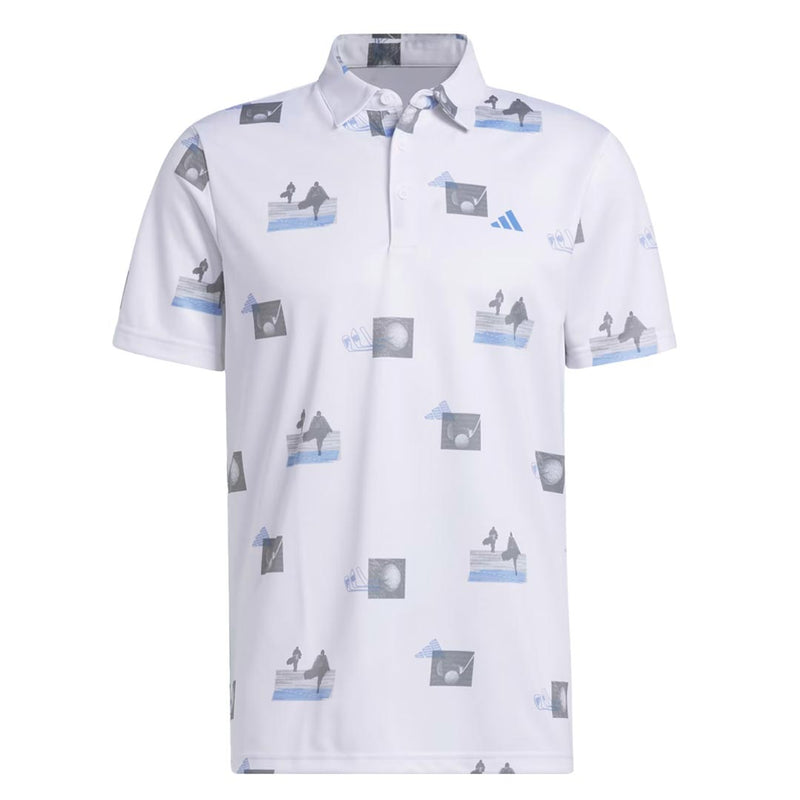 adidas - T-shirt polo de golf à imprimé intégral pour hommes (HR7998)