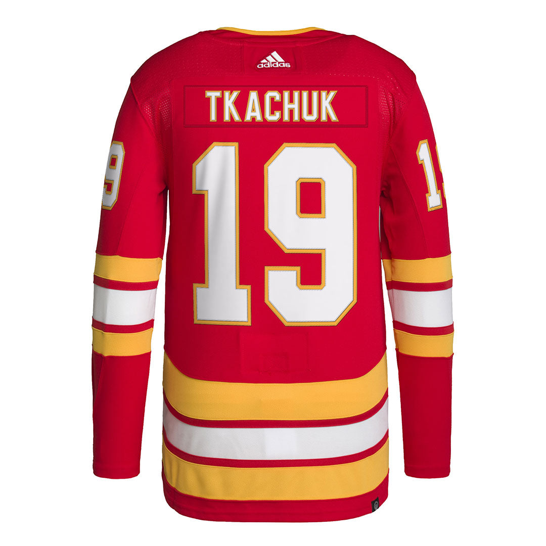 adidas Men s Calgary Flames Matthew Tkachuk Home Authentic Jersey H SVP Sports