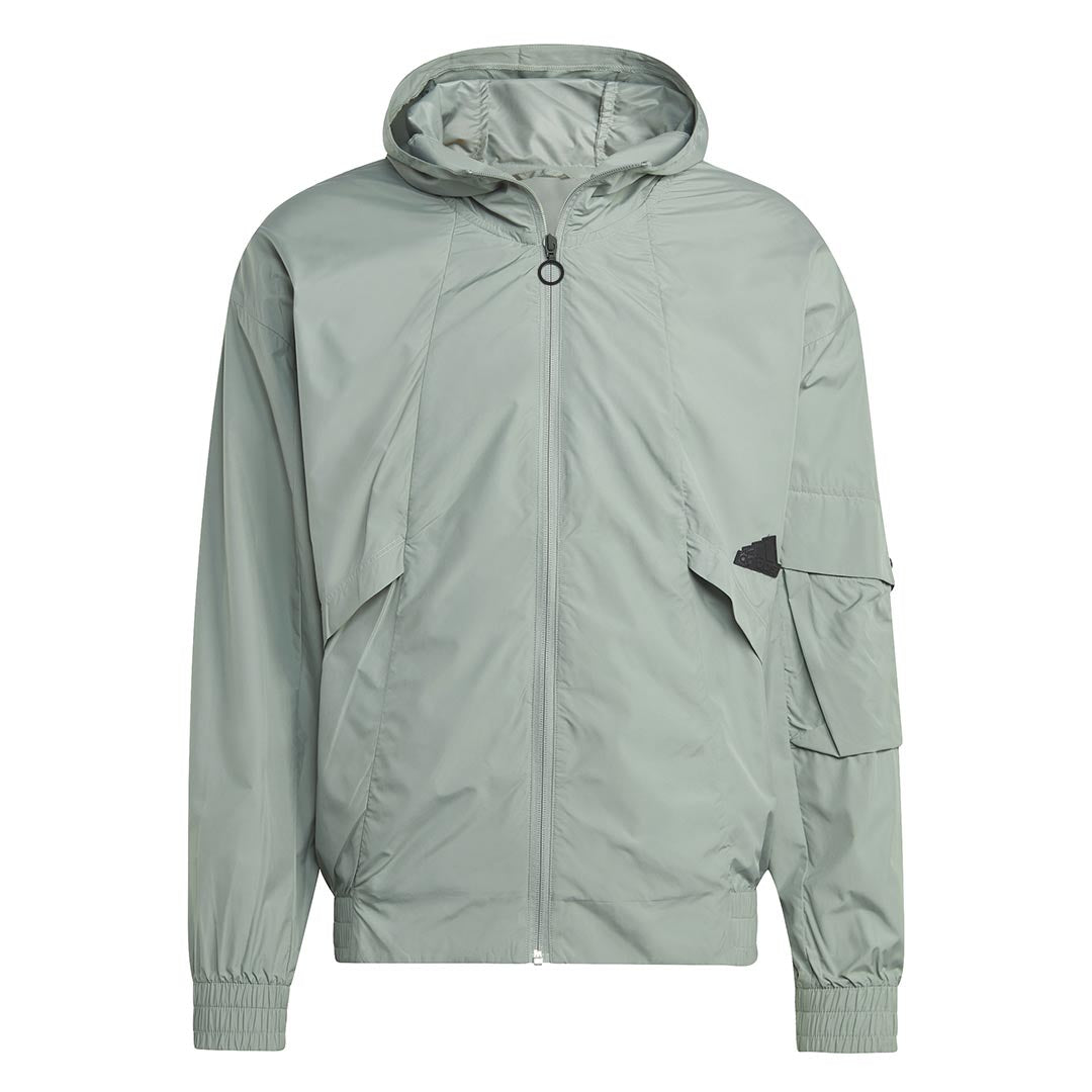 Grey adidas windbreaker online