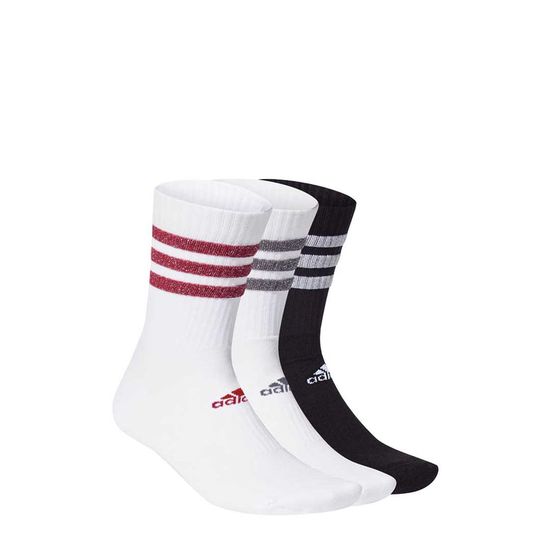 adidas - Men's Glam 3-Stripes Crew Sport 3 Pack Socks (GH7542)