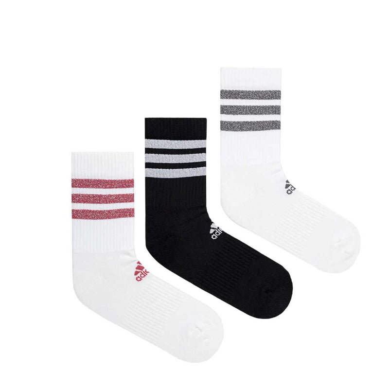 adidas - Men's Glam 3-Stripes Crew Sport 3 Pack Socks (GH7542)