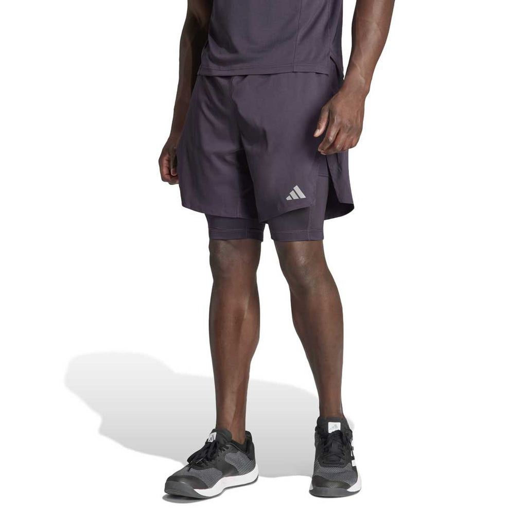 adidas - Short d'entraînement HIIT HEAT.RDY 2 en 1 pour homme (IL7130 7IN)