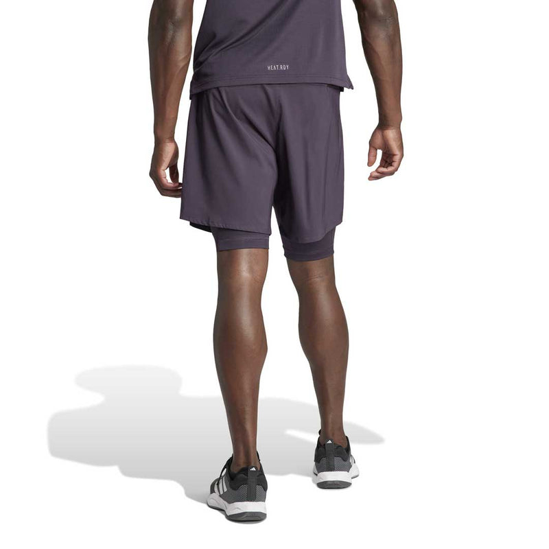 adidas - Short d'entraînement HIIT HEAT.RDY 2 en 1 pour homme (IL7130 7IN)