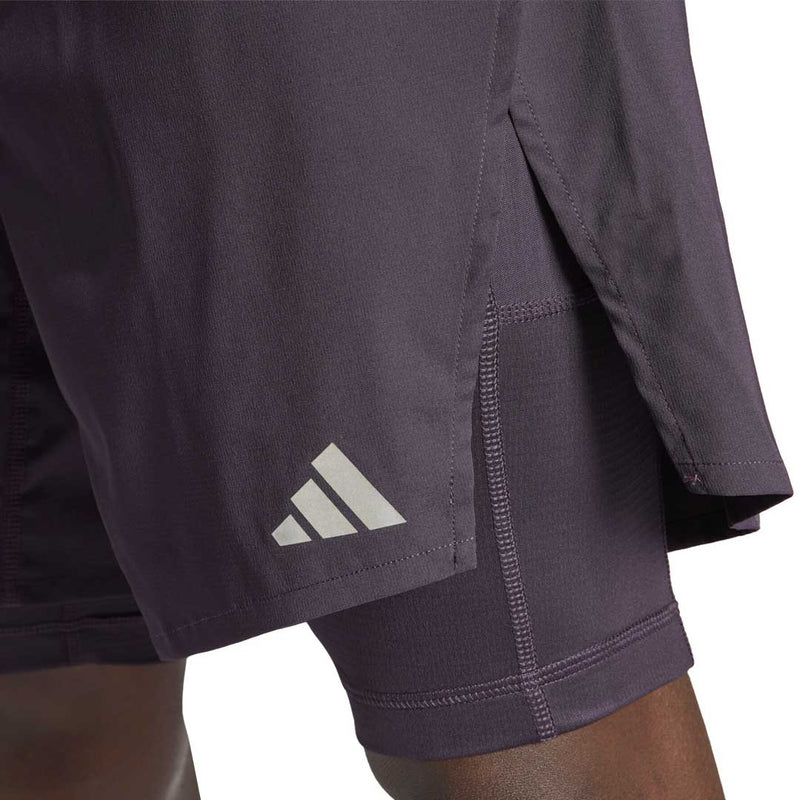 adidas - Short d'entraînement HIIT HEAT.RDY 2 en 1 pour homme (IL7130 7IN)