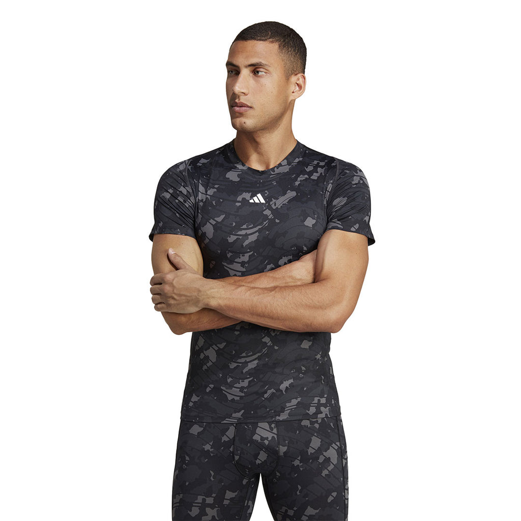 adidas - Men's Techfit Allover Print Training T-Shirt (HS9811)