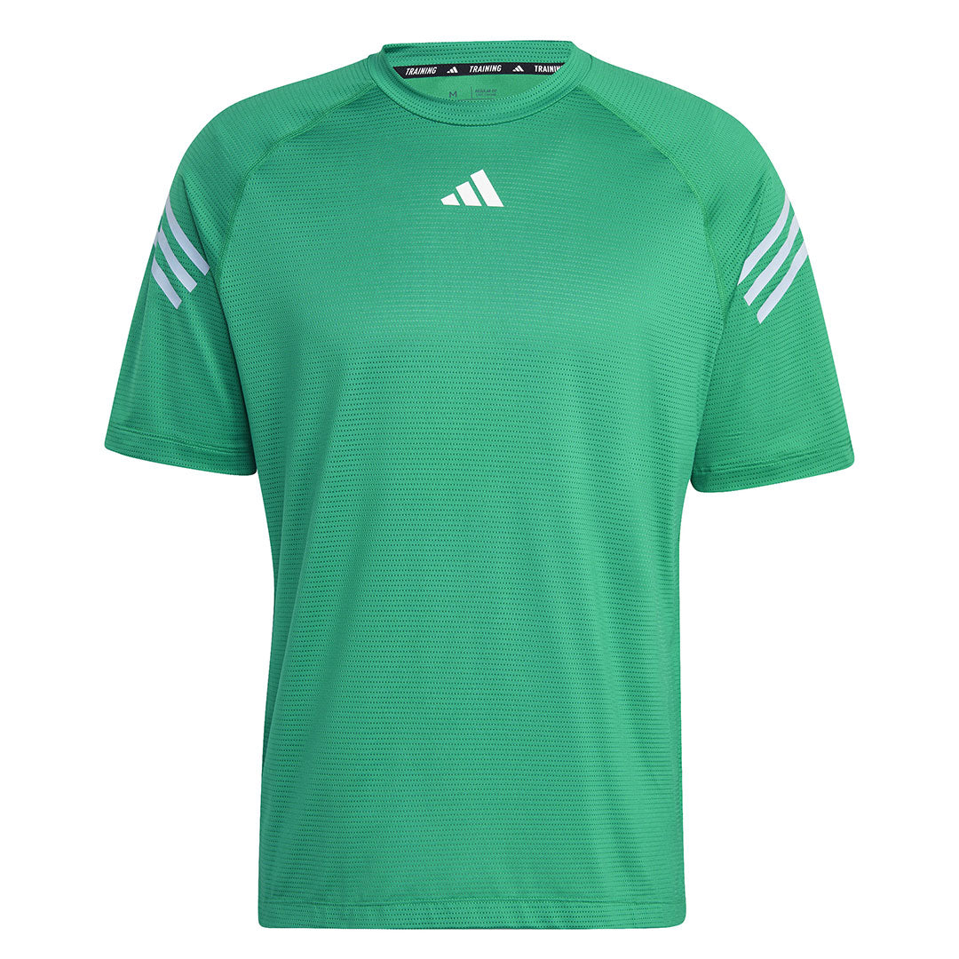 Adidas Train Icons 3 Stripes Training Tee Court Green M Men Training Shirts color Court Green size M