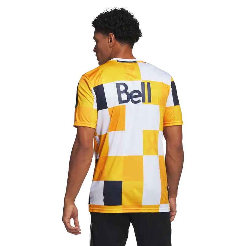 adidas - Maillot d'avant-match Vancouver Whitecaps FC Kick Childhood Cancer pour hommes (HT7800) 